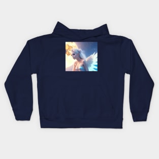 A beautiful girl-elf with wings on her back Kids Hoodie